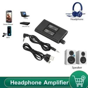 이동식앰프 스피커 이어폰 증폭기 휴대용 HIFI 오디오 2단계 이득 스위치 기능 Aux In 헤드폰 Out For IPho