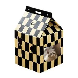 체커보드 스크래쳐 숨숨집 박스 고양이 밀크 (WFJR30F)