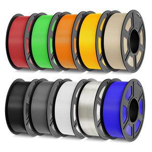 [미국배송] 테크베어스 PLA 3D 프린터 필라멘트 번들 10KG 1.75MM 깔끔하게 감긴 프린팅 필라멘트 스풀당 1KG 10팩 블랙+화이트+그레이+투명+레드+블루+오렌지+우드+골드