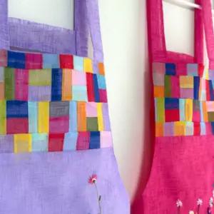 한복앞치마 색동 전통 명절 외국인 선물 한복 주방 꽃 앞치마