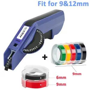 라벨기 라벨 송장 프린터 Cidy 1540B 메이커 매뉴얼 Dymo 12965 1610 Motex E5500 E101 용 9/12mm 3D 엠보