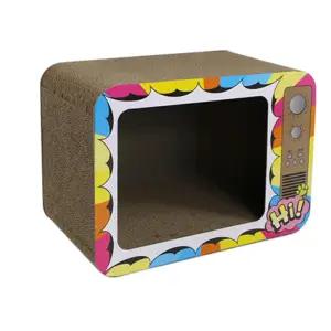 레트로 인테리어 티비 고양이 스크래쳐 제작재료 면로프 노끈 놀이터