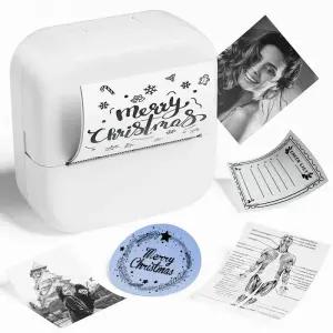 라벨프린터 Phomemo 휴대용 미니 열전사 프린터 무선 203dpi 사진 라벨 메모 목록 인쇄 USB 케이블 M02X