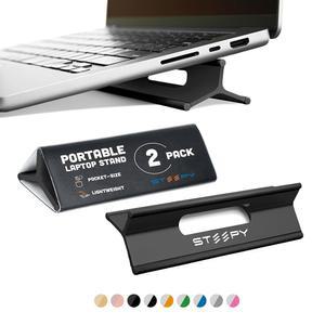 책상용 스티피 휴대용 노트북 스탠드 u2013 조절 가능 높이 및 휴대용 노트북 홀더 u2013 인체공학적 컴퓨터 스탠드 냉각 및 편안함 u2013 미끄럼 방지, 견고한 디자인 u2013 유니버설 핏 13-17인치 장치용