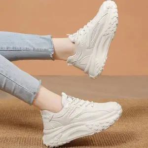 2컬러 스니커즈 발편한 심플 통굽 끈 WFGVH8Y