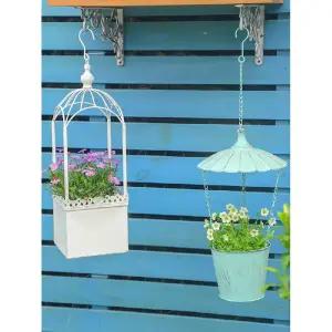철제 행잉 화분 원예 빈티지 걸이 장식 인테리어 바구니 공중