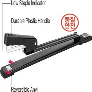 롱리치 스테이플러 25매 용량 소책자 또는 제본용 긴 암 표준 검정색