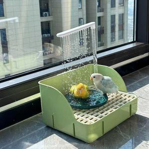 앵무새욕조 물 자동 순환 놀이터 목욕통 물놀이 새 샤워 그린
