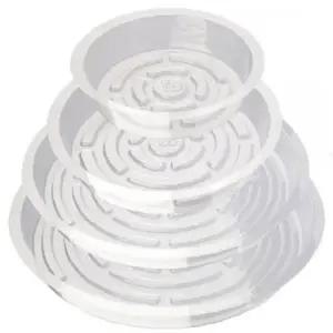 ksr 홈가드닝 플랜테리어 투명 원형 화분받침대 트레이 6인치