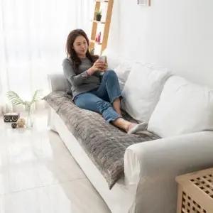 극세사 밍크 무지 겨울 소파패드 러그 3인용 65x180