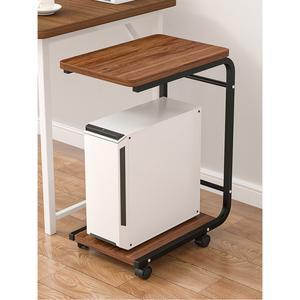 컴퓨터 프린터 이동식 정리 받침대 거치대 원형 본체 11 호두나무 데스크탑 선반