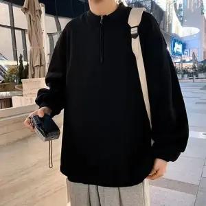 남성 반집업 2컬러 기본 베이직 무지 긴팔티 맨투맨 (WFJSR8A)