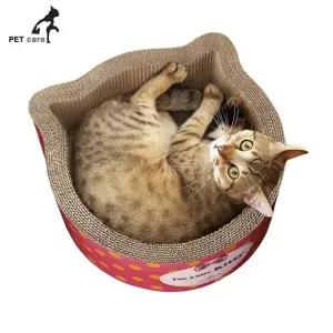 뮤 고양이 터브 핑크도트 가리가리 스크래쳐 (WFJ7U3Z)