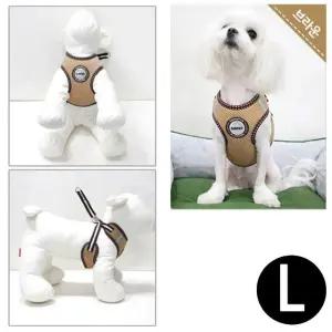 세트 강아지 에어메쉬 하네스 반사하네스 L 브라운 (WFJ7UO3)