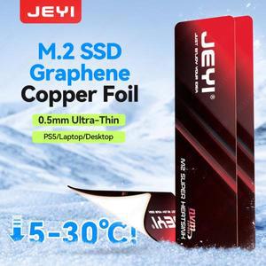 JEYI M.2 2280 SSD 그래핀 구리 방열판 - NVMe/SATA SSD(1/2/5pc)용 초슬림 0.5mm 하이 열전도 냉각 패드