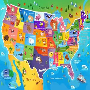 나무 지그 소 퍼즐 120/300/500/1000 조각  미국지도 풍경 게임 Educationa 장난감 홈 인테리어 생일 선물