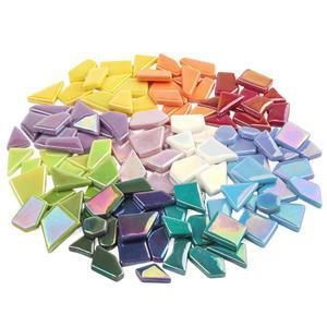 [미국배송] 유웨이 스타일 유리 모자이크 타일 공예용 벌크 정원 200G 깨진 조각 DIY 아트 데코 홀리데이 & 크리스마스