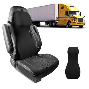 헤드레스트가 있는 다스폼 자동차 요추 지지 베개, 목과 등을 위한 메모리 폼 통합 쿠션, 세미 트럭 모터홈 밴 픽업에 적합, 블랙