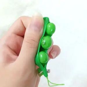 완두콩 키링 말랑말랑 압출 열쇠고리 WFGJFQQ