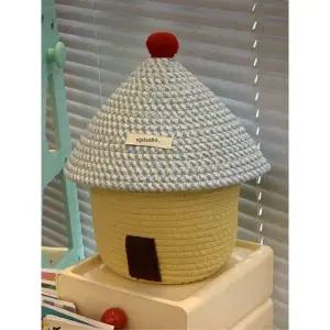 수납 하우스 패브릭 바구니 집모양 지붕 분리 작은 집 바스켓