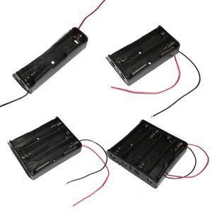 검은 플라스틱 1x2x3x4x18650 배터리 보관함 정리함 케이스 1 2 3 4 슬롯 웨이 DIY 와이어 리드 핀이있는