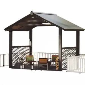 원목 정자 테라스 야외 지붕 벤치 루프탑 그늘 오두막