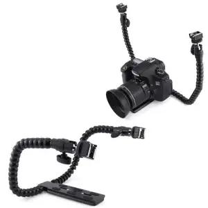 DSLR 카메라 플레이트 더블 콜드슈 거치대 마운트 조명 마이크 W98D938