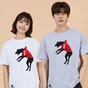 키밍 맨투맨 후드티 검은개 공놀이 여자기본티셔츠 WAE054D