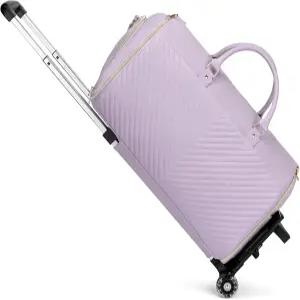 루이마 프로 롤링 가먼트 백 - 탈착식 손잡이 확장 베이스 신발/화장품 포켓 방수 PVC 가죽 항공