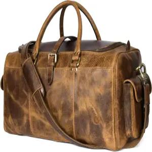 빈티지 가죽 더플백 남성 여행용 35L 오버나이트 위켄더 의류 어반 캐리 주말 가방 헬스장