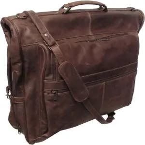 홈스탁 에렉틱 이스케이프 가죽 3수트 의류 가방 브라운 휴대용 23인치. L x 5인치. W 19인치. H 내구성