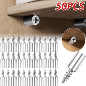 50/20개 셀프 태핑 스크류 레이어 플레이트 홀더 미끄럼 방지 슬리브 포함 옷장 칸막이 브래킷 고정 선반