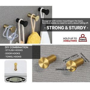 라포식 4pcs 로브 후크 욕실 수건/코트 벽 마운트 도어 헤비 듀티 304 스테인레스 스틸 매트 블랙 액세서리