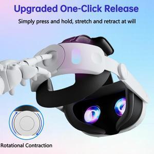 메타 퀘스트 3/3S VR 헤드밴드 교체용 배터리 포함 - 조절 가능한 10000mAh 파워 뱅크 충전 (4시간)