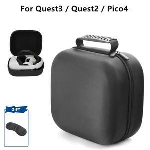퀘스트3/퀘스트2/피코4 휴대용 박스 VR 헤드셋 여행용 케이스 하드 EVA 보관 가방 오큘러스 퀘스트 2/메타