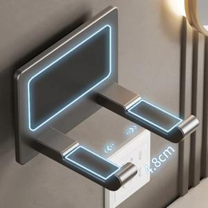 라포식 펀칭 없이 설치하는 욕실 헤어드라이어 걸이 보관 랙 흡착식 화장실 다기능 선반