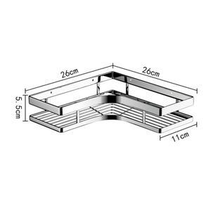 라포식 욕실 샤워 캐디 선반 스테인리스 스틸 무타공 코너 욕조 정리함 (홈용 논마킹 접착제 )