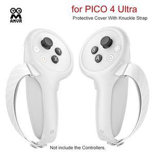 PICO 4 울트라 컨트롤러 보호 커버(너클 스트랩 포함) AMVR 1쌍 게임 그립 핸들 고정 밴드