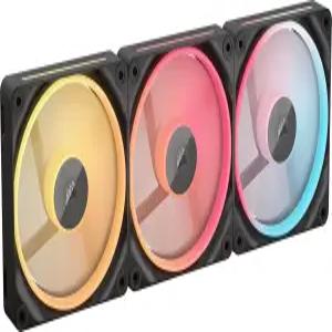 CORSAIR iCUE 링크 LX120-R RGB 120mm PWM 후진 팬 u2013 트리플 키트 저소음 마그네틱 돔 베어링 듀얼