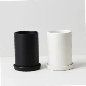 모던레시피 무광 도자기 화분 높은 원형 8x12cm