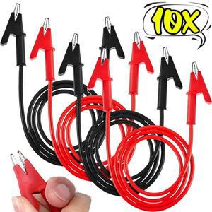 10/1x 양면 악어 클립  전기 점퍼 전원  케이블 정밀 회로 구리 클램프
