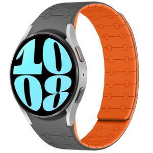 갤럭시 워치 7 6 5 4 FE 밴드 40mm 44mm /워치 클래식 43mm 47mm 프로 45mm 클래식, 여성용 20mm 마그네틱 실리콘 스트랩, 그레이 /오렌지