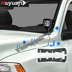 호환  1500 후드 스포트라이트 브래킷 13-18 닷지 램에 적합 A 필러 후드 힌지 LED 포드 등 마운트 브래킷