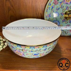 에나멜 유럽풍 29cm 대용량 냄비 및 뚜껑 있는 그릇, 깊은 만두/만두 속재료 돼지 기름통