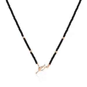 [비앤비골드] 14K 블랙스피넬 컷팅볼 토글바 목걸이 CHN41128