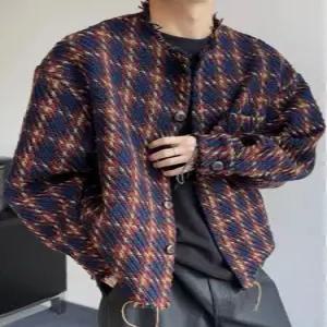 모직 빈티지 남사친 재킷 메쉬 체크 코트 추동 쇼트 커플 점퍼 패피4