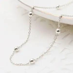 92.5 SILVER 데일리 볼 체인 목걸이 W9AA011