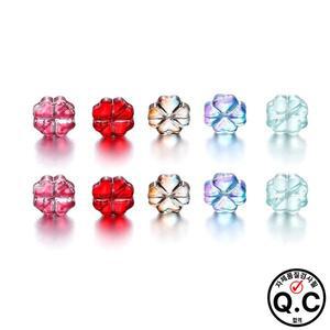 투명 클로버 모양 유리 비즈, 체코 행운의 팔찌, 피팅 쥬얼리, 매력 공예 액세서리, 10 봉지 당 개