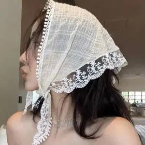 [셀러에이드]스카프 레이스 자수 프릴 헤어밴드 두건 헤어 악세사리 손수건