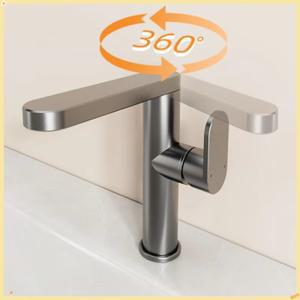 라포식 욕실 360도 회전  냉수 세면기 탭 분지 믹서 싱크 수도꼭지 단일 홀더 구멍